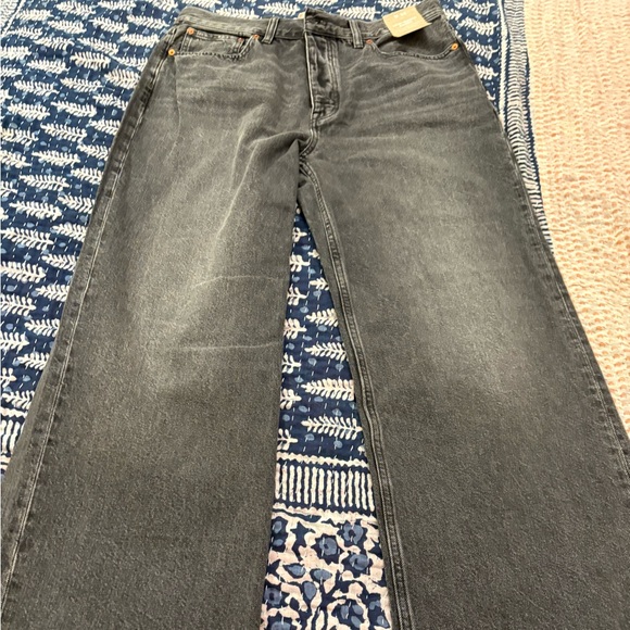 NWT Madewell Women Low Slung Baggy Charcoal Straight Jeans - Picture 3 of 13